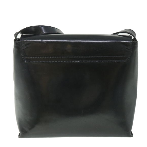 BURBERRY Shoulder Bag Leather Black Auth ac2232 - Picture 2 of 16